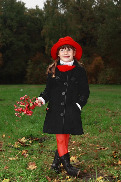 Girl in red hat — Stock Photo, Image
