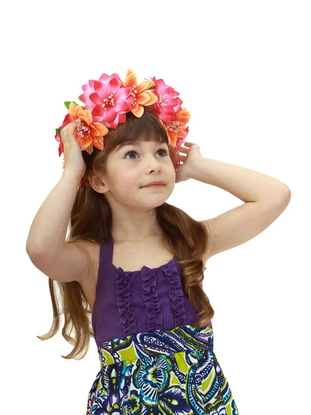 Girl with wreath — Stock Photo, Image