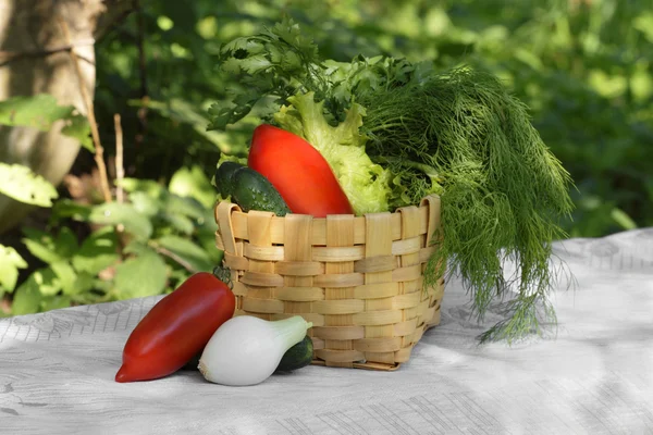 Cesta com legumes — Fotografia de Stock