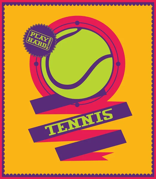Emblema de tênis com fita. Logotipo desportivo . —  Vetores de Stock