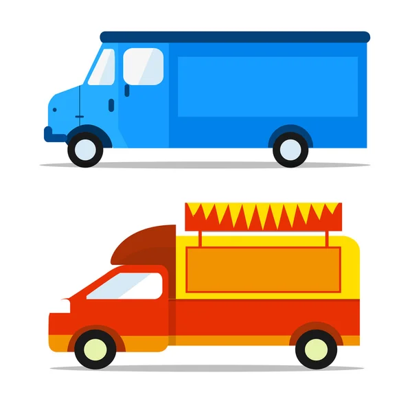 Iconos de Food Trucks. Festival de camiones de comida . Ilustraciones de stock libres de derechos