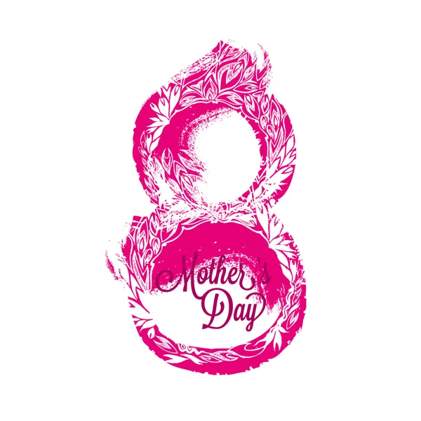 Happy Mothers Day poster. Acht met bloemen en tekst. — Stockvector
