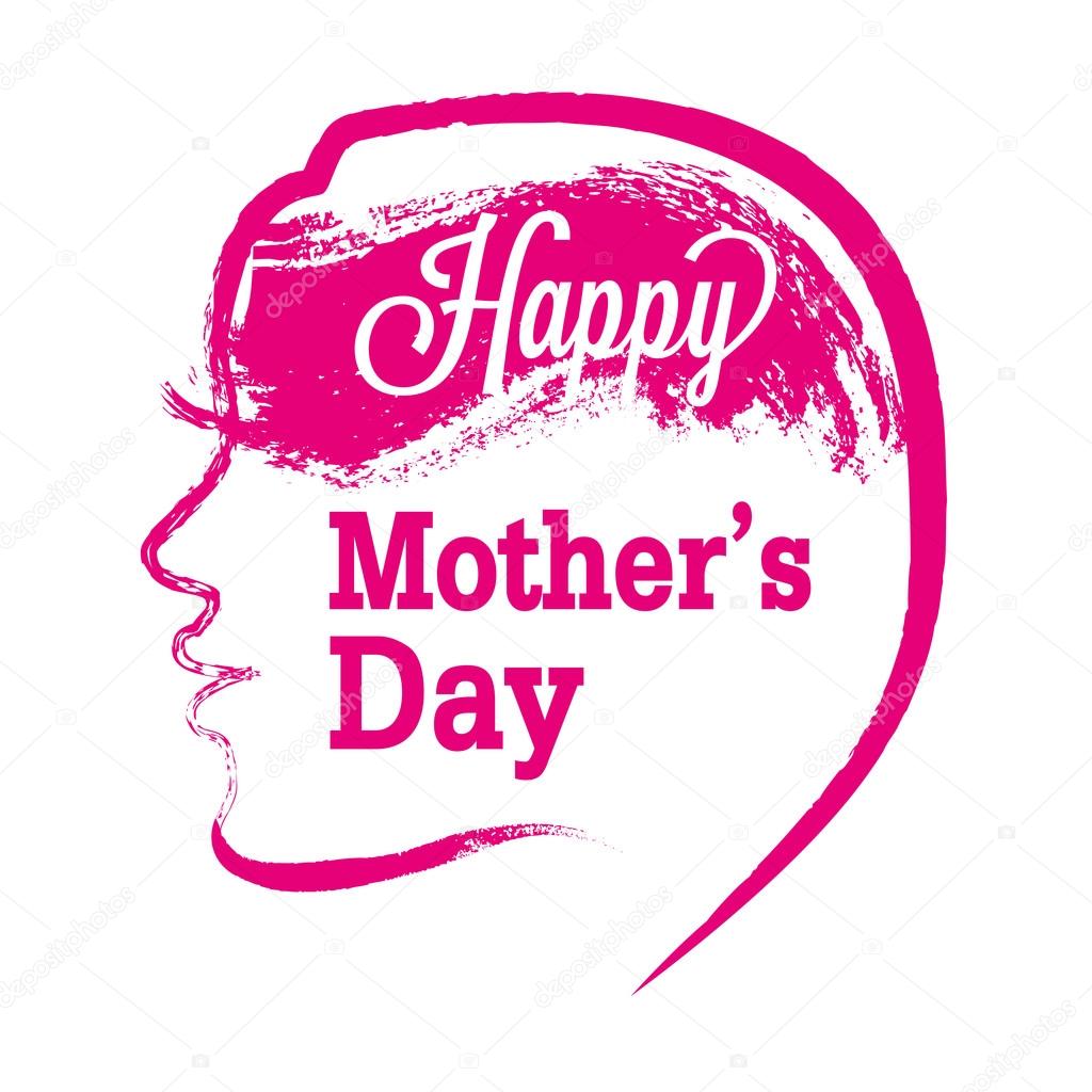 Download Happy Mothers Day poster with silhouette of woman. — Stock ...