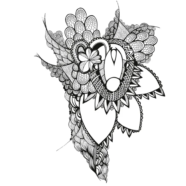 Flores hechas a mano. Doodling. Zentangle. . — Vector de stock