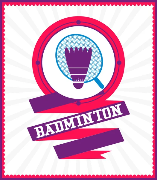 Jogos desportivos. Ícone desportivo. Cartaz de Badminton —  Vetores de Stock