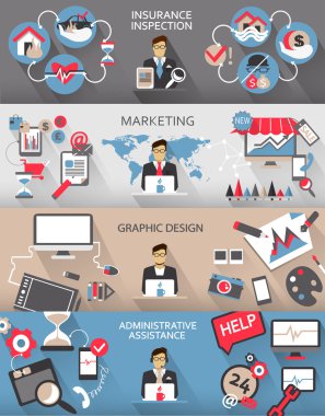 düz tasarım. freelance işler Infographic uzun gölgeler ile.