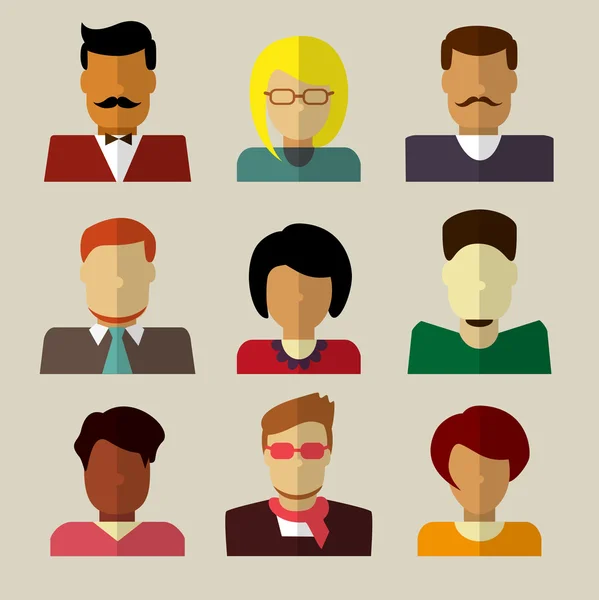 Conjunto de ícones de pessoas em design plano . —  Vetores de Stock