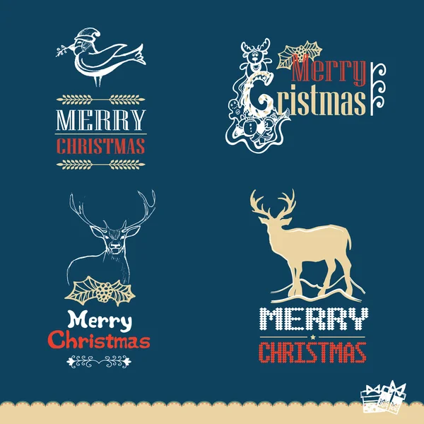 Samling av jul kalligrafiska och typografiska design — Stock vektor
