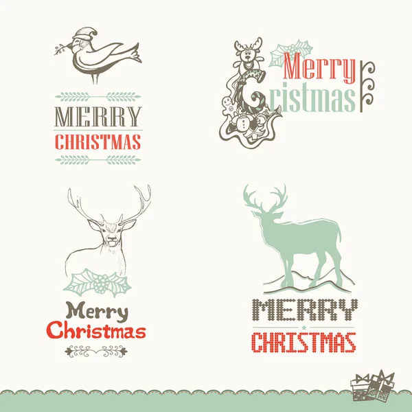 Collection of Christmas calligraphic and typographic design — Stock Vector