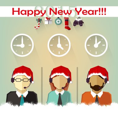 Christmas wishes of business people from different countries clipart