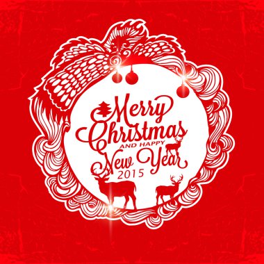 Noel doodle çelenk hediyeler ile. Vektör çizim.