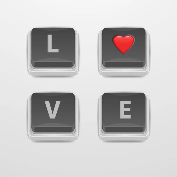 Button Love icon — Stock Vector