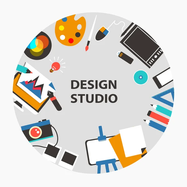 Emblem des Designstudios. — Stockvektor