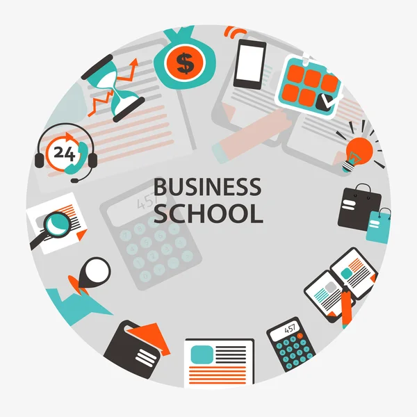 Emblema della Business School . — Vettoriale Stock