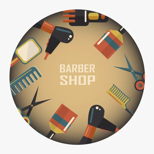 Barbearia emblema. —  Vetores de Stock