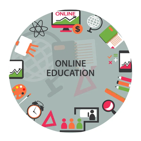 Online utbildning emblem. — Stock vektor