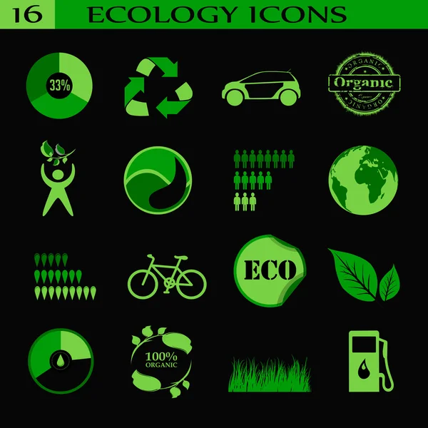 Ícones de ecologia, emblema . — Vetor de Stock