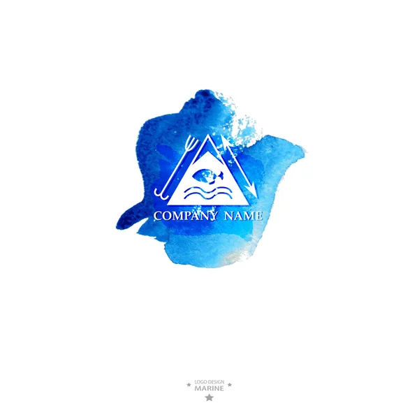Yacht club logo. Aquarel — Stockvector