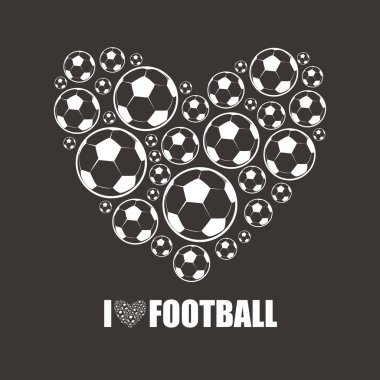 Futbol topları yürekten. Futbolu seviyorum.