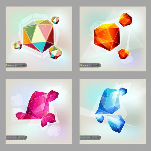 Set of polygonal geometric figures  . Brochure Design Templates — Stock Vector