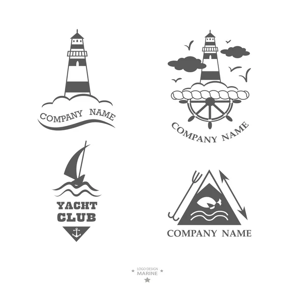 Conjunto de logotipos do clube de iate . — Vetor de Stock
