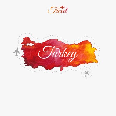 Dünya çapında seyahat. Türkiye. Suluboya harita