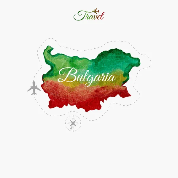 Utazás a világ minden tájáról. Bulgária. Akvarell megjelenítése — Stock Vector