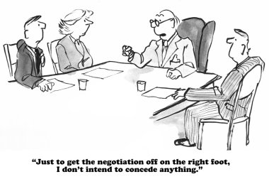 Negotiation on Wrong Foot clipart