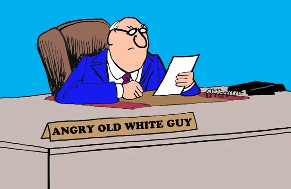 Irritado velho homem branco — Fotografia de Stock