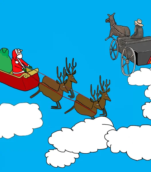 Der Weihnachtsmann trifft den Amischen — Stockfoto
