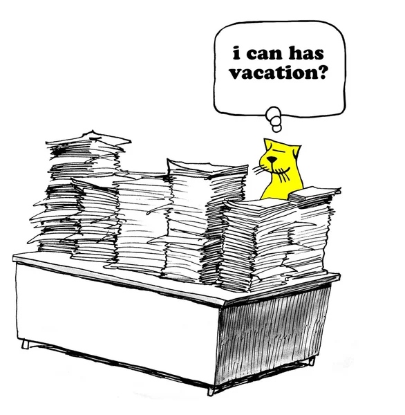 Papierkram versus Urlaub — Stockfoto