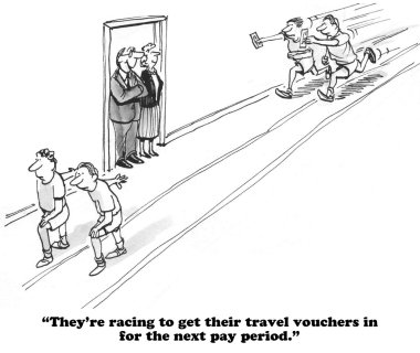 Business cartoon about expense accounts clipart