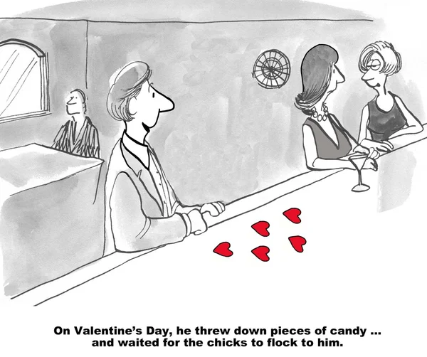 Valentin-napi karikatúra illusztráció — Stock Fotó