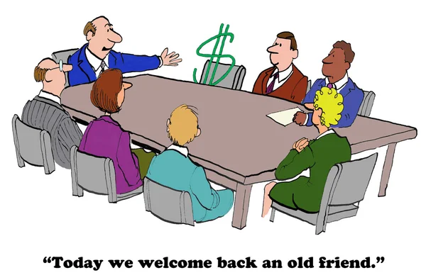 Бизнес мультфильм о финансовом успехе — стоковое фото