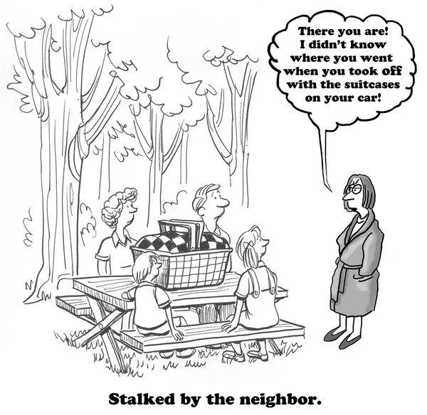 Neighbor is Stalking Family — Stock Photo, Image