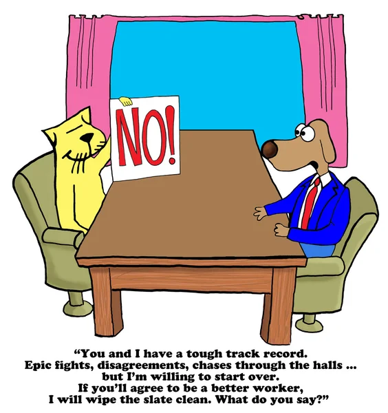 Zakelijke cartoon over gebrek van compromis — Stockfoto