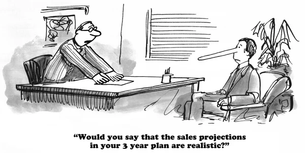 Business cartoon about strategic planning — Stock Photo, Image