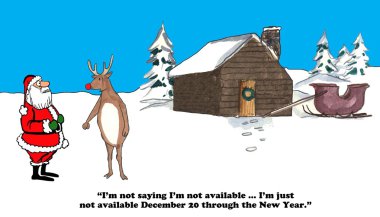 Rudolph Is Going on Vacation clipart