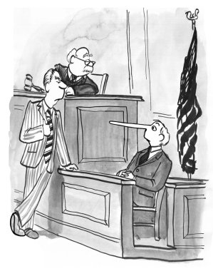 Lying on the Witness Stand clipart