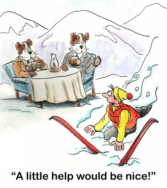 Skier Wants Help Bernard — Stock Photo, Image