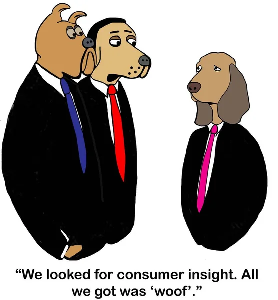 Σκυλί Μάρκετινγκ Στελέχη Θέλουν Γνωρίζουν Τους Καταναλωτές — Φωτογραφία Αρχείου