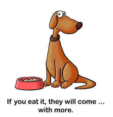 Köpek daha fazla köpek maması alacak..