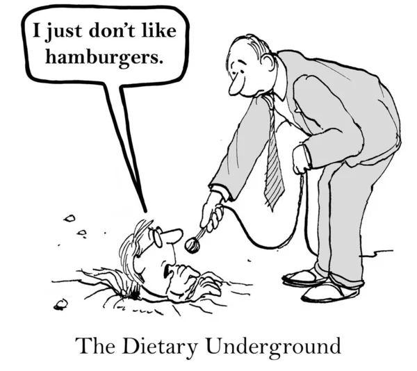 Ondergrondse Man Eet Geen Hamburgers — Stockfoto