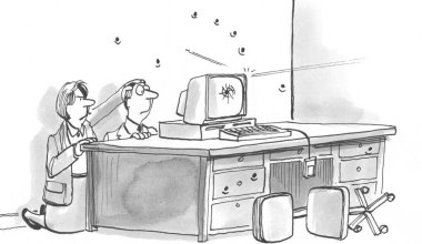 İşçiler bir ofis savaşına yakalandı..