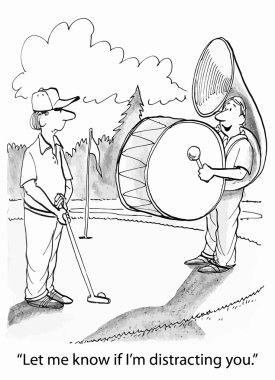 golf mahkemede bir adam bant