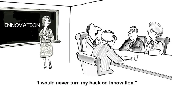 Voltare le spalle all'innovazione . — Vettoriale Stock