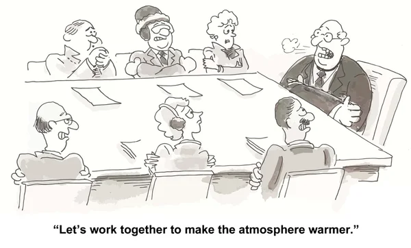 "Let's work together to make the atmosphere warmer." — Stock Vector