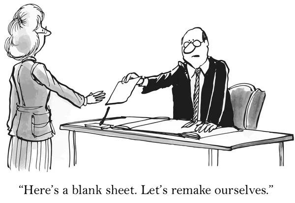 "Here's a blank sheet. Let's remake ourselves." — Stock Vector