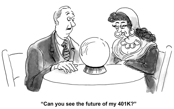 "Can you see future of my 401K?" — Stock vektor