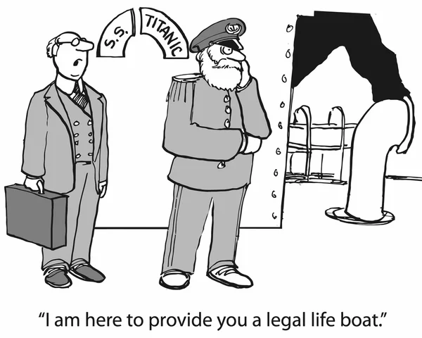 "I'm here to provide you a legal lifeboat." — ストックベクタ